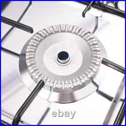 5-Burner Gas Stove Outdoor Camping Cooking BBQ Grill With 2-Tier Storage Rack