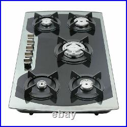5 Burner Stainless Built-In Gas Cooktops Cooker Stove Button Control LPG/NG Gas