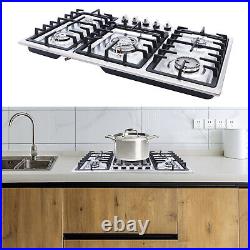 5-Burner Stove Top Built-In NG /LPG Gas Propane Cooktop Cooking Stainless Steel