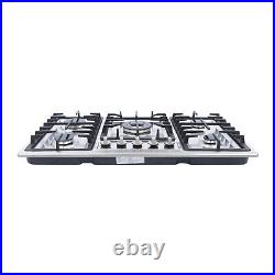 5-Burner Stove Top Built-In NG /LPG Gas Propane Cooktop Cooking Stainless Steel
