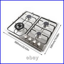 5 Burners 23/34 Stove Top Built-In Gas Propane Cooktop Cooking Stainless Steel