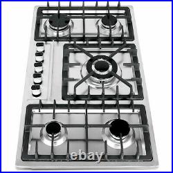 5 Burners Built-In Stove Top Gas Cooktop Kitchen Easy to Clean Gas Cooking 33.8