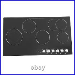 5 Burners Electric Cooktop Countertop Cooking Stovetop Knob Control 600-1200W