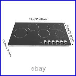 5 Burners Electric Cooktop Countertop Cooking Stovetop Knob Control 600-1200W