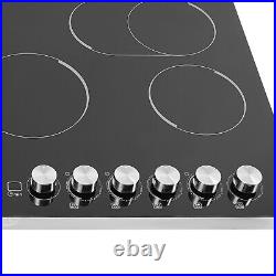 5 Burners Electric Cooktop Countertop Cooking Stovetop Knob Control 600-1200W