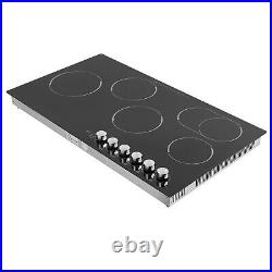 5 Burners Electric Cooktop Countertop Cooking Stovetop Knob Control 600-1200W