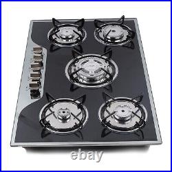 5 Burners Gas Cooker Stove Cooktop Stainless Steel Hob Cookstove with 5 Nozzles