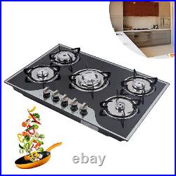 5 Burners Gas Cooker Stove Cooktop Stainless Steel Hob Cookstove with 5 Nozzles