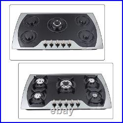 5-Burners Gas Cooktop Tempered Glass Stove Kitchen Built-In Propane Gas Stove