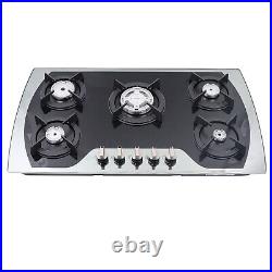 5 Burners Gas Stove 35.4 Built-In Gas Cooktop Natural Gas Propane Stainless