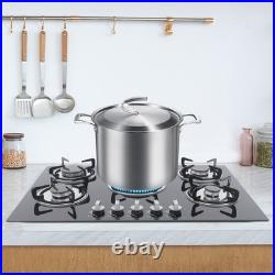5 Burners Kitchen Gas Cooking Cooktop Built-In Stove Top Tempered Glass LPG/NG