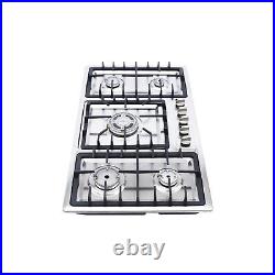 5 Burners Stove Top Built-In Gas Propane Cooktop Cooking 23/34 Stainless Steel