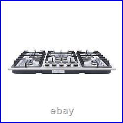 5 Burners Stove Top Built-In Gas Propane Cooktop Cooking 23/34 Stainless Steel