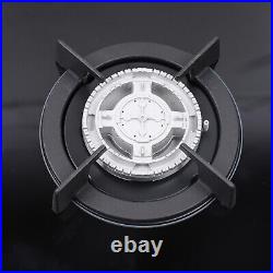 5 Gas Burners Tempered Glass 35.4LPG/NG Gas Stove Drop-in Stainless Steel Black