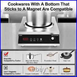 5000W Commercial Induction Cooktop 220V, LCD Touch, 16 Power Levels, 4H Timer
