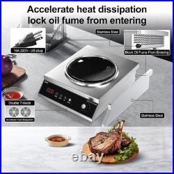 5000W Commercial Induction Cooktop 220V, LCD Touch, 16 Power Levels, 4H Timer