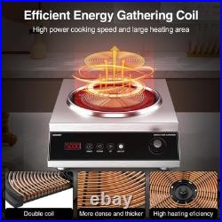 5000W Commercial Induction Cooktop 220V, LCD Touch, 16 Power Levels, 4H Timer