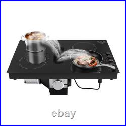 6600W Downdraft Electric Induction Cooktop, 4 Burner Stove Top, 220V Wired 30