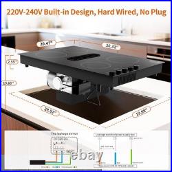 6600W Downdraft Electric Induction Cooktop, 4 Burner Stove Top, 220V Wired 30