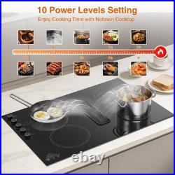 6600W Downdraft Electric Induction Cooktop, 4 Burner Stove Top, 220V Wired 30