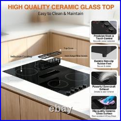 6600W Downdraft Electric Induction Cooktop, 4 Burner Stove Top, 220V Wired 30