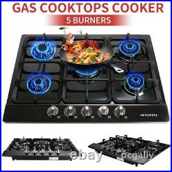 68cm/27 5 Burner Gas Cooktop Stainless Steel NG/LPG Conversion Cook Top Stove