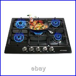 68cm/27 5 Burner Gas Cooktop Stainless Steel NG/LPG Conversion Cook Top Stove