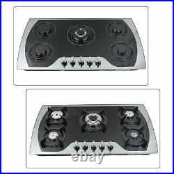 7mm Thicken Tempered Glass Built-In Gas Hob 5 Burner Stable And Anti-Slip