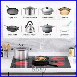 8200W 30 Built-in Electric Ceramic Cooktop 5 Burners Glass Stove Touch Control