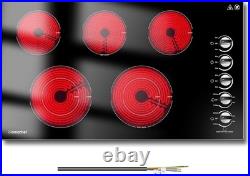 AMZCHEF 36 5-Burner Electric Cooktop 8900W Built-In Stove Top Knob Control AMZCHEF 36 5-Burner Electric Cooktop 8900W Built-In Stove Top Knob Control