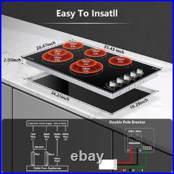 AMZCHEF 36 5-Burner Electric Cooktop 8900W Built-In Stove Top Knob Control AMZCHEF 36 5-Burner Electric Cooktop 8900W Built-In Stove Top Knob Control