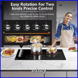AMZCHEF 36 5-Burner Electric Cooktop 8900W Built-In Stove Top Knob Control AMZCHEF 36 5-Burner Electric Cooktop 8900W Built-In Stove Top Knob Control