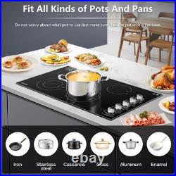 AMZCHEF 36 5-Burner Electric Cooktop 8900W Built-In Stove Top Knob Control AMZCHEF 36 5-Burner Electric Cooktop 8900W Built-In Stove Top Knob Control