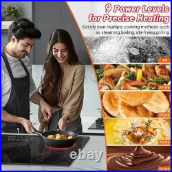AMZCHEF 36 Inch Electric Cooktop 5 Burners, 9000W Built-In 220 240V