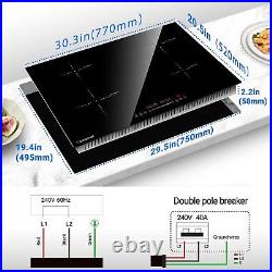 AMZCHEF Electric Cooktop 30 Inch with 4 BOOST Burners Bulid-in Induction Co