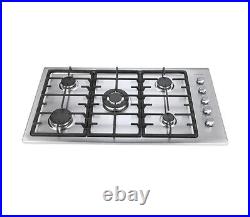 AOTIN 36 Stainless Steel 5 Burners Gas Cooktop Built-in LPG NG Gas Hob