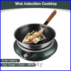 Abangdun 1700W 100V~185V Induction Cooktop Wok With Pan Concave Electric Stove
