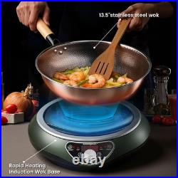 Abangdun 1700W 100V~185V Induction Cooktop Wok With Pan Electric Stove Burner