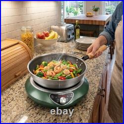 Abangdun 1700W 100V~185V Induction Cooktop Wok With Pan Electric Stove Burner