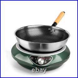 Abangdun 1700W 120V Induction Cooktop Concave Wok Portable With Pan Stove