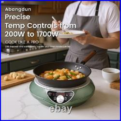 Abangdun 1700W 85V120V Induction Cooktop With Pan Concave Portable Stove Elec Abangdun 1700W 85V120V Induction Cooktop With Pan Concave Portable Stove Elec