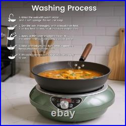 Abangdun 1700W Induction Cooktop With Wok Pan 1.97Deep Concave Electric Burner