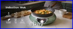 Abangdun 1700W Induction Cooktop With Wok Pan 1.97Deep Concave Electric Burner
