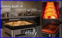 Abangdun 1800W 100V~185V Induction Cooktop Electric Stove Large Burner 24h Timer