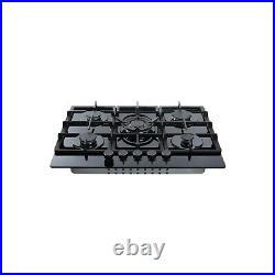 Amica AGVH7300BL 70cm Wide Five Burner Gas Hob With Cast Iron Pan Sta AGVH7300BL