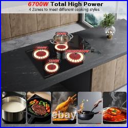 Amzgachfktch 30'' Electric Cooktop Drop in Ceramic Glass Stove knob control