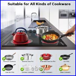 Amzgachfktch 30'' Electric Cooktop Drop in Ceramic Glass Stove knob control
