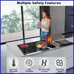 Amzgachfktch 30'' Electric Cooktop Drop in Ceramic Glass Stove knob control