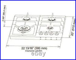 Ancona 23 Natural Gas Cooktop with 4 Burners