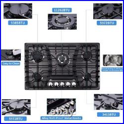 Anlyter 30in Gas Cooktop With 5 Burners, Black-Stain New In Box